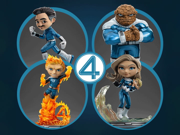 Fantastic Four: First Steps MiniCo The Fantastic Four (Metallic Ver.) Exclusive Four-Pack Gallery Image 1