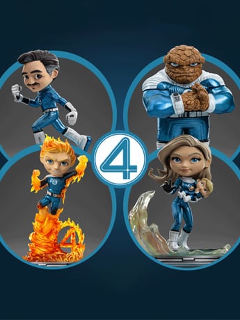 Fantastic Four: First Steps MiniCo The Fantastic Four (Metallic Ver.) Exclusive Four-Pack Gallery Image 2