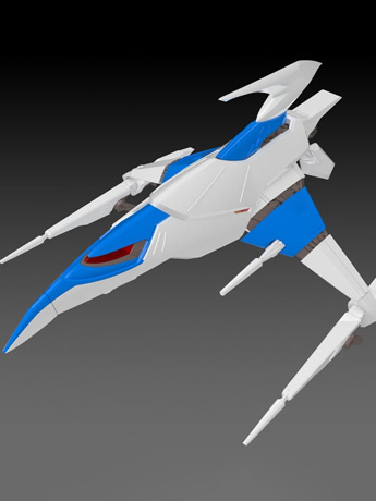 Darius 3F-1B Silver Hawk Space Fighter (Player 2 Ver.) 1/144 Scale Model Kit (Reissue) Gallery Image 2