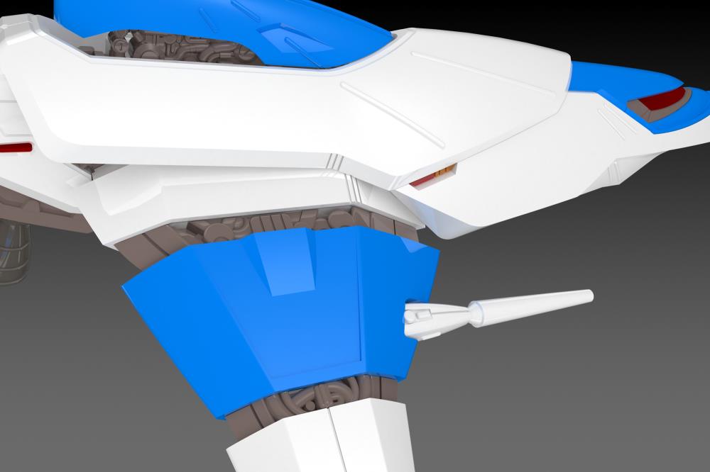 Darius 3F-1B Silver Hawk Space Fighter (Player 2 Ver.) 1/144 Scale Model Kit (Reissue) Gallery Image 7