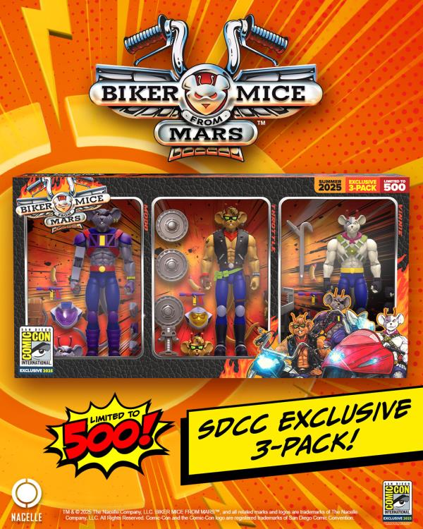 Biker Mice from Mars Throttle, Modo, & Vinnie SDCC 2025 Exclusive