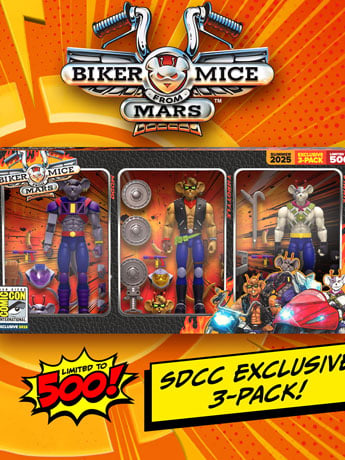 Biker Mice from Mars Throttle, Modo, & Vinnie SDCC 2025 Exclusive Action Figure Three-Pack Gallery Image 2