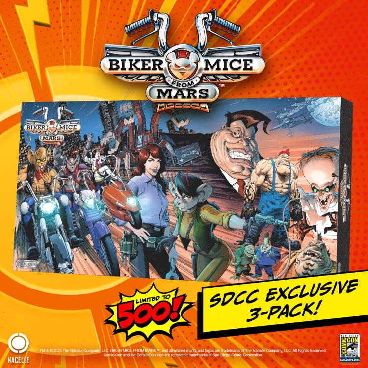 Biker Mice from Mars Throttle, Modo, & Vinnie SDCC 2025 Exclusive Action Figure Three-Pack Gallery Image 4