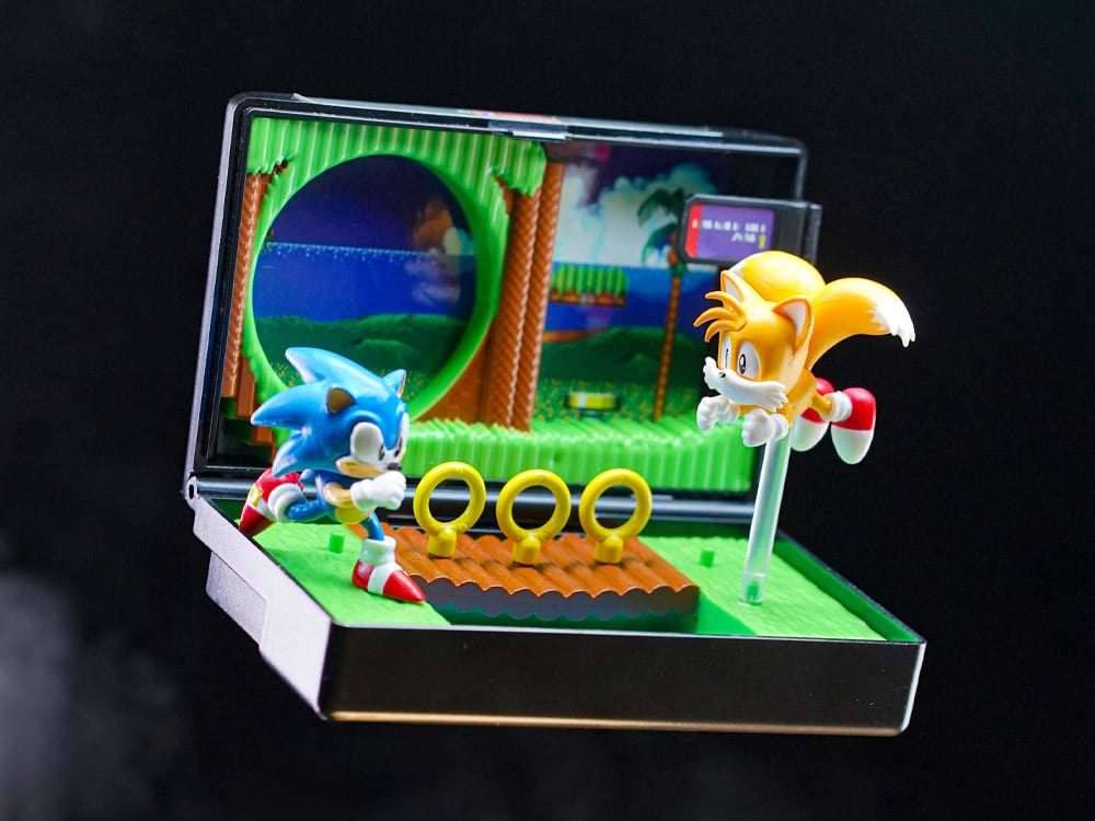 Sonic the Hedgehog 2 Console Heroes Green Hill Zone (Mega Drive) Cartridge Diorama Gallery Image 1