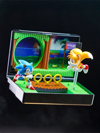 Sonic the Hedgehog 2 Console Heroes Green Hill Zone (Mega Drive) Cartridge Diorama Gallery Image 2
