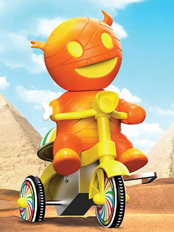 Super Cycles Mummy Boy (Orange with Yellow Trike) SDCC 2025 Exclusive Gallery Image 2