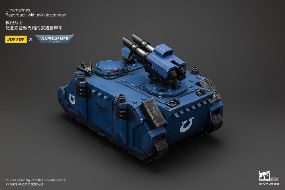 Warhammer 40K Ultramarines Razorback with Twin Lascannon 1/18 Scale Vehicle Gallery Image 9
