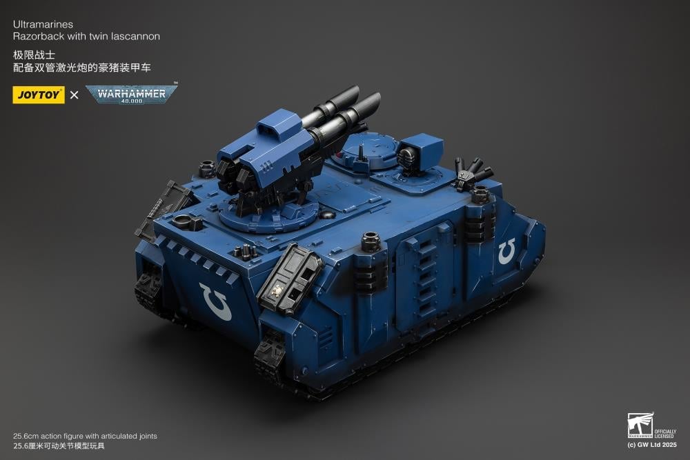 Warhammer 40K Ultramarines Razorback with Twin Lascannon 1/18 Scale Vehicle Gallery Image 7