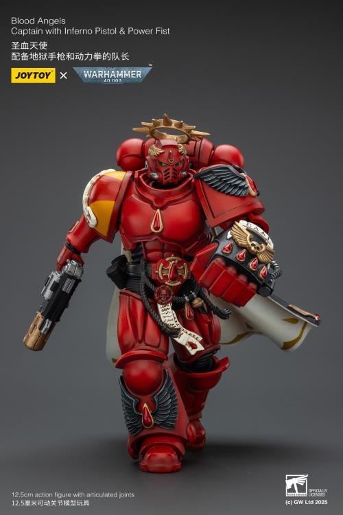 Warhammer 40K Blood Angels Captain with Inferno Pistol & Power Fist 1/18 Scale Action Figure Gallery Image 3