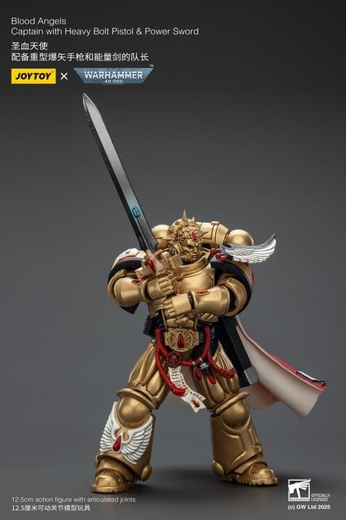 Warhammer 40K Blood Angels Captain with Heavy Bolt Pistol & Power Sword 1/18 Scale Action Figure Gallery Image 11