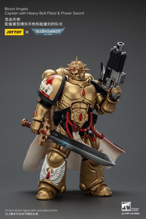 Warhammer 40K Blood Angels Captain with Heavy Bolt Pistol & Power Sword 1/18 Scale Action Figure Gallery Image 4