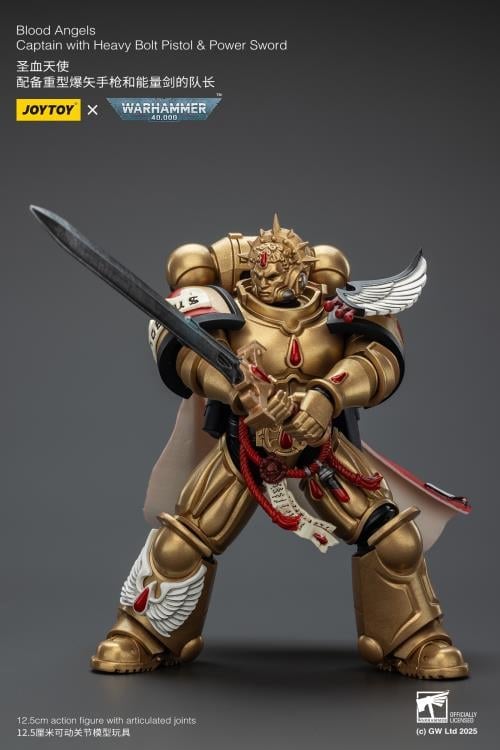 Warhammer 40K Blood Angels Captain with Heavy Bolt Pistol & Power Sword 1/18 Scale Action Figure Gallery Image 5