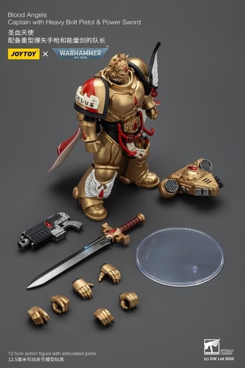 Warhammer 40K Blood Angels Captain with Heavy Bolt Pistol & Power Sword 1/18 Scale Action Figure Gallery Image 13