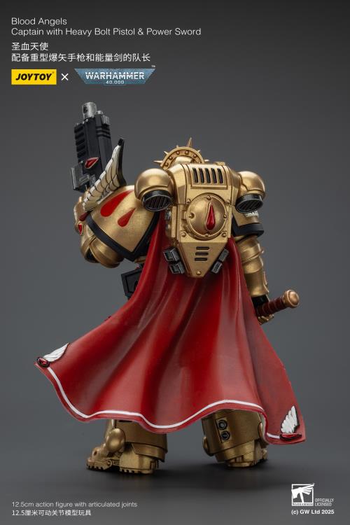 Warhammer 40K Blood Angels Captain with Heavy Bolt Pistol & Power Sword 1/18 Scale Action Figure Gallery Image 6