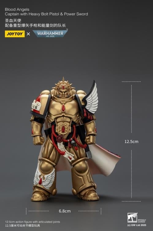 Warhammer 40K Blood Angels Captain with Heavy Bolt Pistol & Power Sword 1/18 Scale Action Figure Gallery Image 12