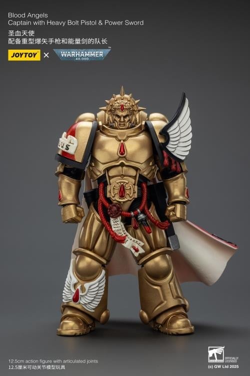 Warhammer 40K Blood Angels Captain with Heavy Bolt Pistol & Power Sword 1/18 Scale Action Figure Gallery Image 9