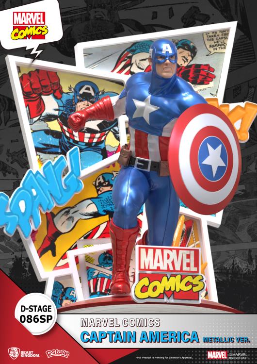 Marvel Comics D-Stage DS-086SP Captain America (Metallic Ver.) Statue Gallery Image 6