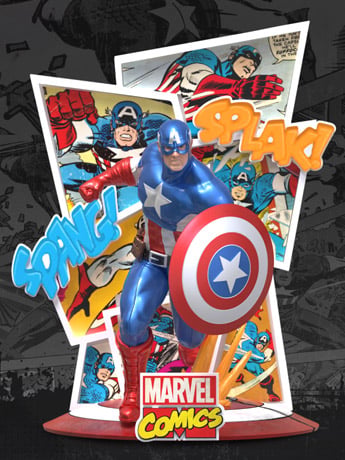 Marvel Comics D-Stage DS-086SP Captain America (Metallic Ver.) Statue Gallery Image 2