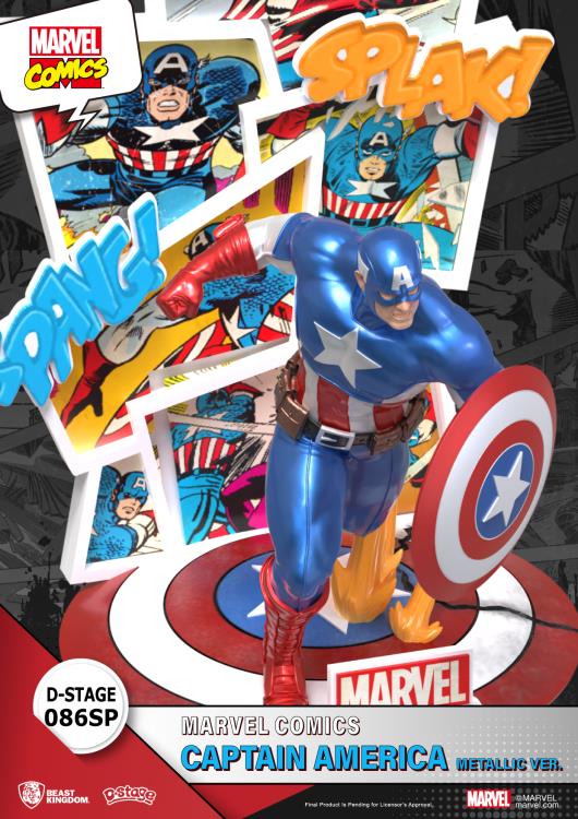 Marvel Comics D-Stage DS-086SP Captain America (Metallic Ver.) Statue Gallery Image 7