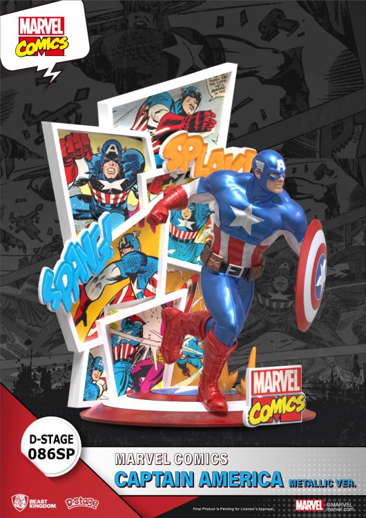 Marvel Comics D-Stage DS-086SP Captain America (Metallic Ver.) Statue Gallery Image 4