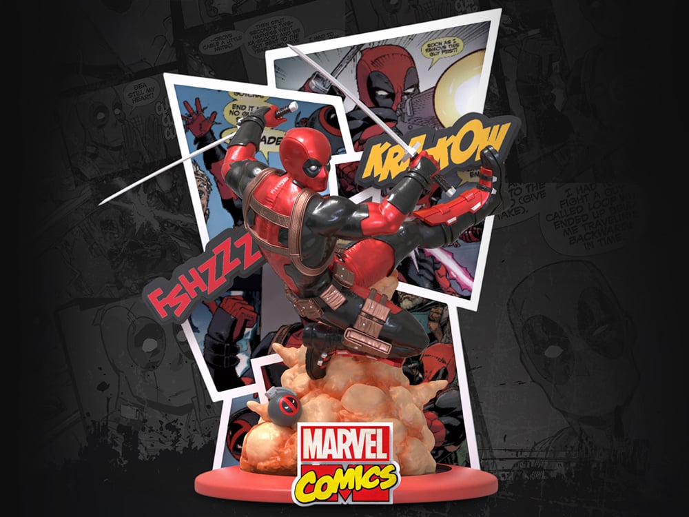 Marvel Comics D-Stage DS-150SP Deadpool (Metallic Ver.) Statue Gallery Image 1