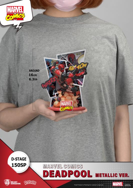 Marvel Comics D-Stage DS-150SP Deadpool (Metallic Ver.) Statue Gallery Image 8