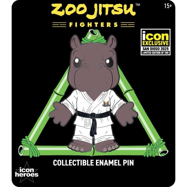 Zoo Jitsu Fighters Humphrey the Hippo SDCC 2025 Exclusive Enamel Pin Gallery Image 4