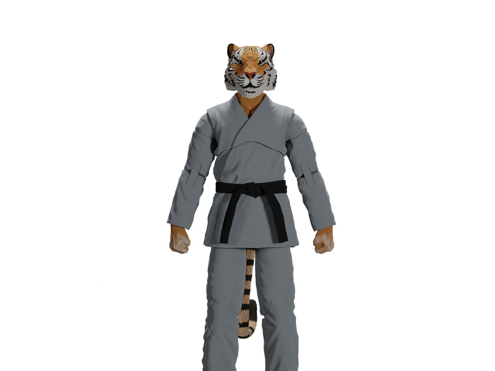 Zoo Jitsu Fighters Tiago the Tiger (Gray Gi) Action Figure
