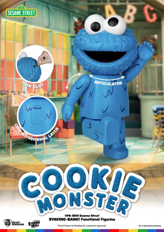 Sesame Street Syaking-Bang!! Cookie Monster Vinyl Piggy Bank Gallery Image 7