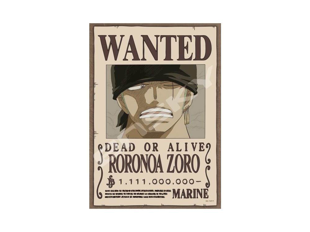 One Piece Roronoa Zoro Wanted Poster 208-Piece Puzzle Gallery Image 1