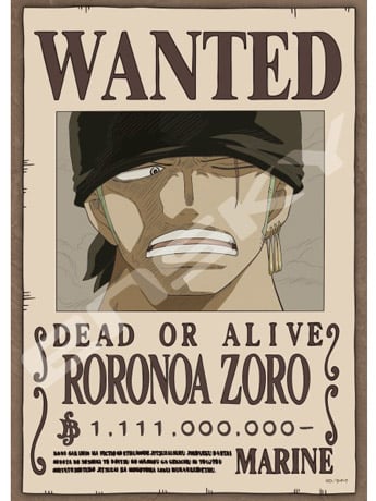 One Piece Roronoa Zoro Wanted Poster 208-Piece Puzzle Gallery Image 2