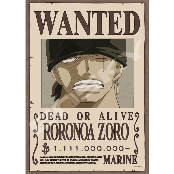 One Piece Roronoa Zoro Wanted Poster 208-Piece Puzzle Gallery Image 3