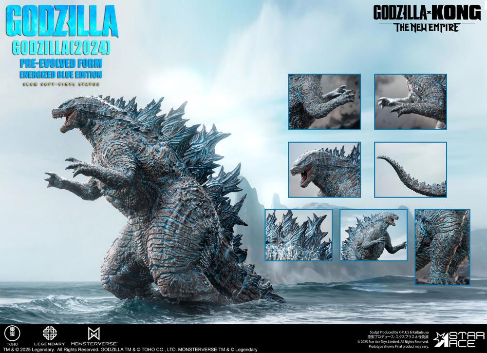 Godzilla x Kong: The New Empire Godzilla Pre-Evolved Form (Eneregized Blue Ver.) Soft Vinyl Statue Gallery Image 9