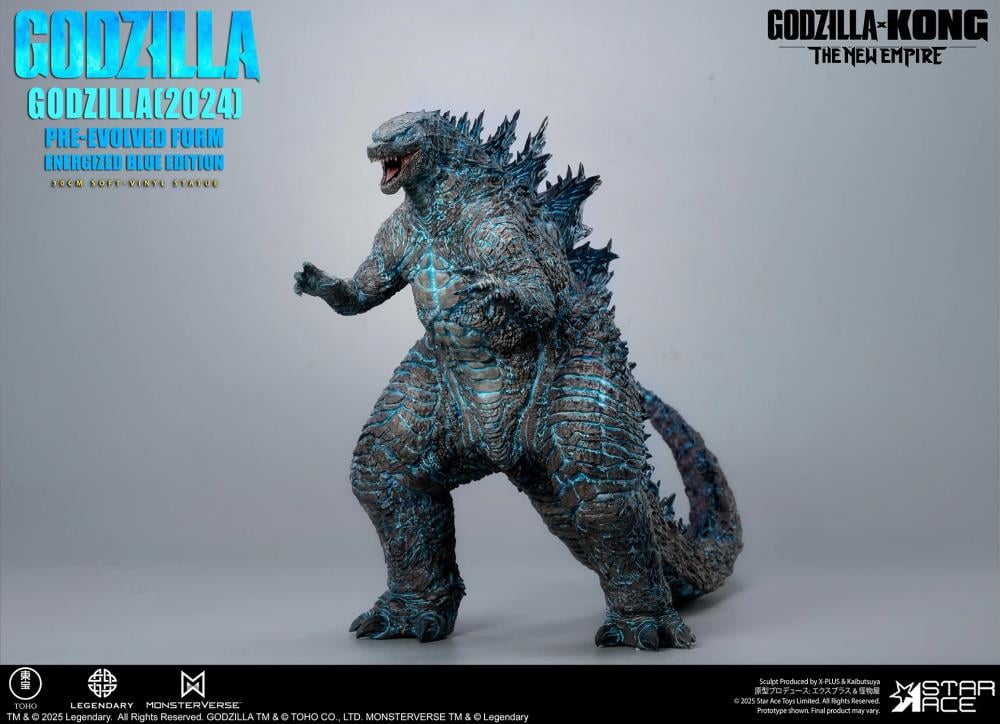 Godzilla x Kong: The New Empire Godzilla Pre-Evolved Form (Eneregized Blue Ver.) Soft Vinyl Statue Gallery Image 10
