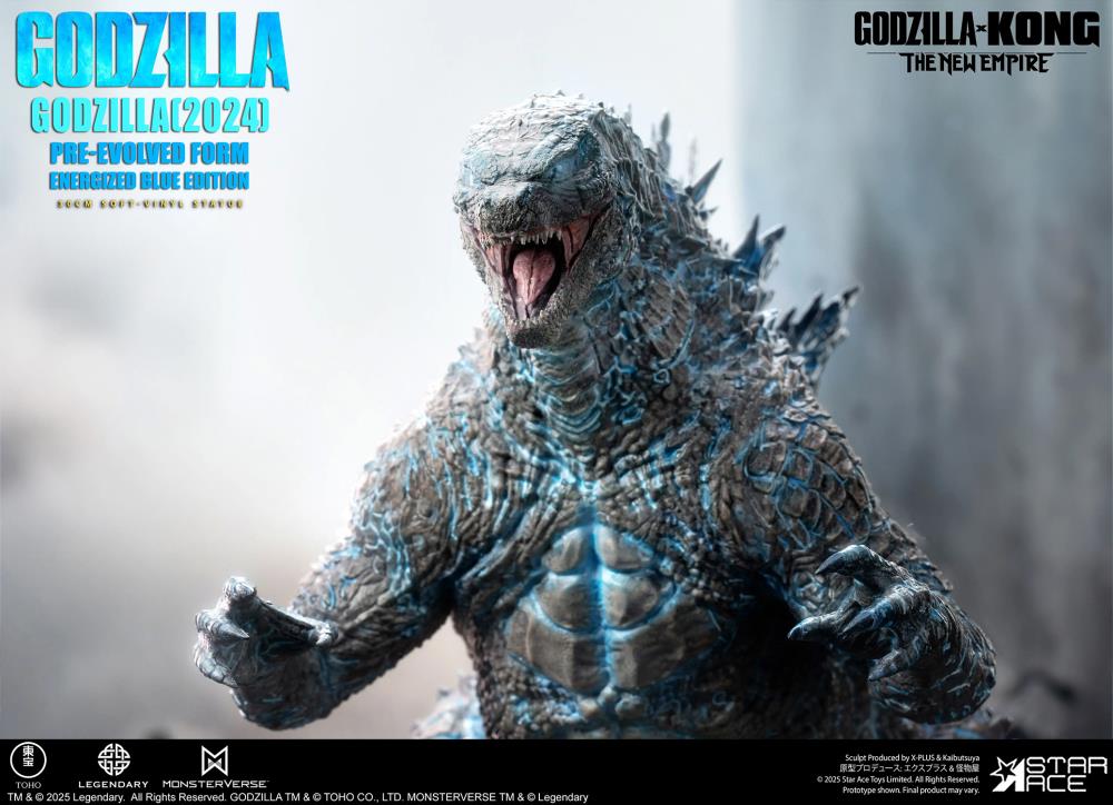 Godzilla x Kong: The New Empire Godzilla Pre-Evolved Form (Eneregized Blue Ver.) Soft Vinyl Statue Gallery Image 6