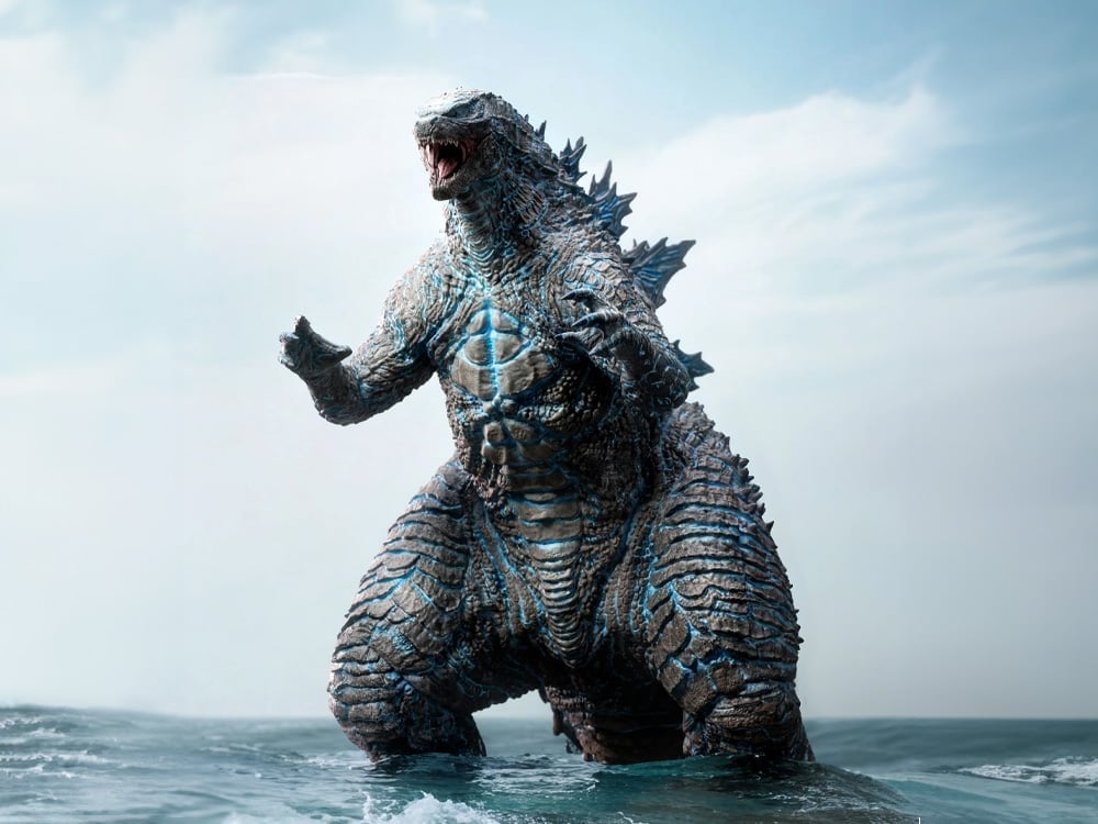 Godzilla x Kong: The New Empire Godzilla Pre-Evolved Form (Eneregized Blue Ver.) Soft Vinyl Statue Gallery Image 1