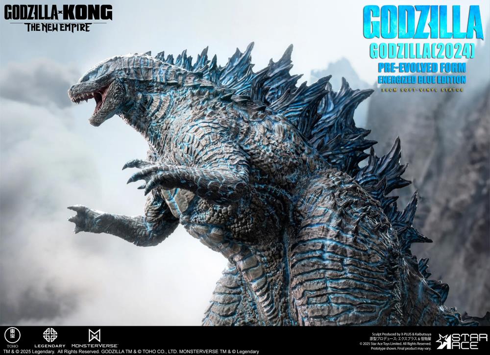 Godzilla x Kong: The New Empire Godzilla Pre-Evolved Form (Eneregized Blue Ver.) Soft Vinyl Statue Gallery Image 5
