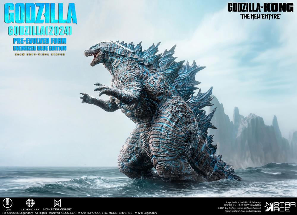 Godzilla x Kong: The New Empire Godzilla Pre-Evolved Form (Eneregized Blue Ver.) Soft Vinyl Statue Gallery Image 4