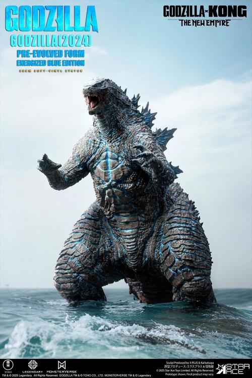 Godzilla x Kong: The New Empire Godzilla Pre-Evolved Form (Eneregized Blue Ver.) Soft Vinyl Statue Gallery Image 3