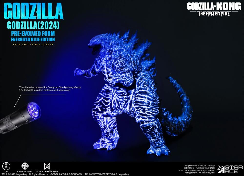 Godzilla x Kong: The New Empire Godzilla Pre-Evolved Form (Eneregized Blue Ver.) Soft Vinyl Statue Gallery Image 11