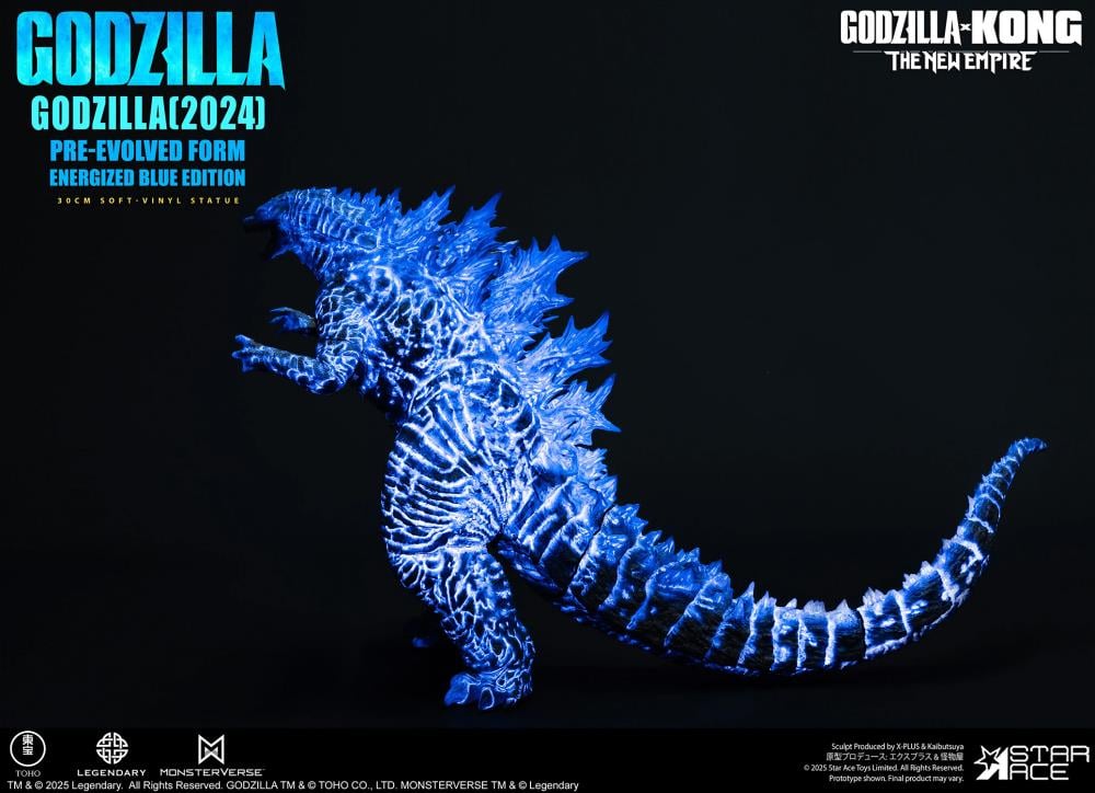 Godzilla x Kong: The New Empire Godzilla Pre-Evolved Form (Eneregized Blue Ver.) Soft Vinyl Statue Gallery Image 14