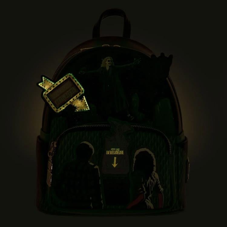 beetlejuice mini backpack Loungefly Carousel Glow in The Dark Cosplay : Clothing, Shoes & Jewelry youll find the words Betelgeuse Beetlejuice Deetz House Glow Mini