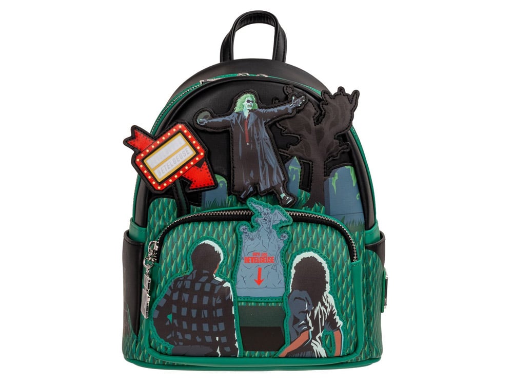beatlejiuce mini backpack Beetlejuice Icons advertising his services for getting rid of pesky living creatures. Embroidered embellishments Beetlejuice It's Show Time Women's