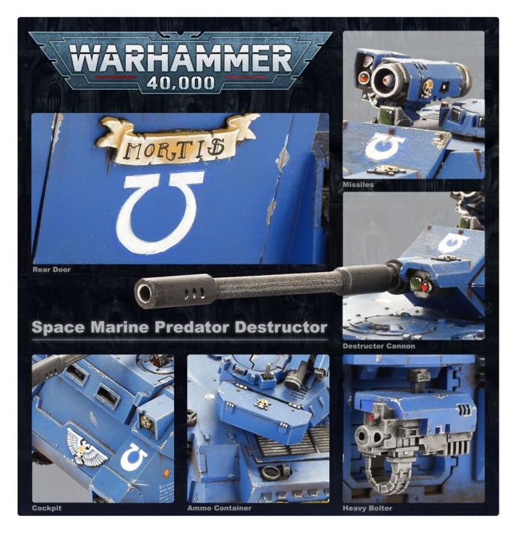 Warhammer 40,000 Space Marines Predator Miniature Gallery Image 4