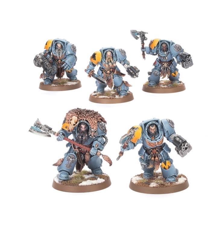 Warhammer 40,000 Space Wolves Wolf Guard Terminators Citadel Miniatures Set Gallery Image 3