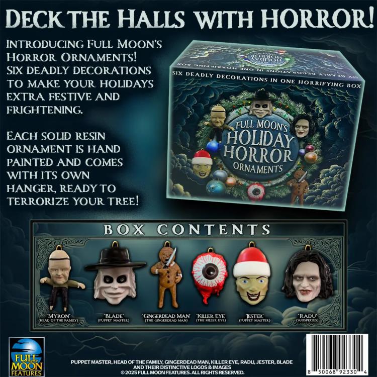 Full Moon's Holiday Horror Ornaments Boxed Set of 6 Ornaments Gallery Image 9