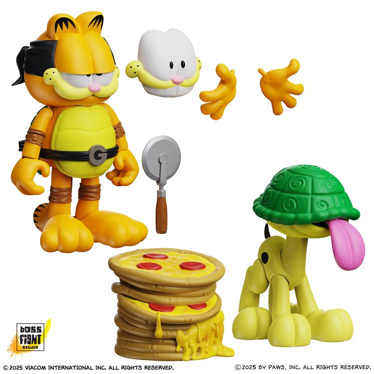 Garfield x Teenage Mutant Ninja Turtles Garfello and Sidekick Odie Figure Two-Pack Gallery Image 8