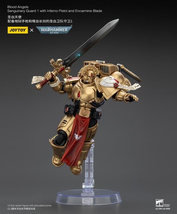 Warhammer 40K Blood Angels Sanguinary Guard 1 with Inferno Pistol and Encarmine Blade 1/18 Scale Action Figure Gallery Image 8