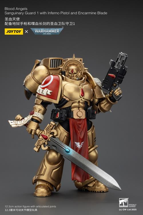 Warhammer 40K Blood Angels Sanguinary Guard 1 with Inferno Pistol and Encarmine Blade 1/18 Scale Action Figure Gallery Image 6