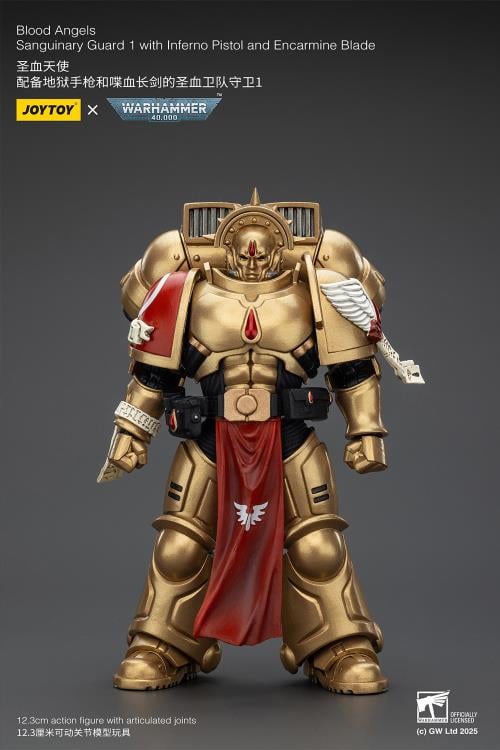 Warhammer 40K Blood Angels Sanguinary Guard 1 with Inferno Pistol and Encarmine Blade 1/18 Scale Action Figure Gallery Image 5